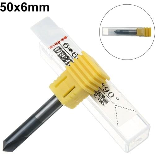 1pc 6mm Chamfer End Mill 90 Degree Cutter Router Bit Tool 2 Flutes HRC45 Carbide Tungsten Steel Angle Milling Cutter Mayitr