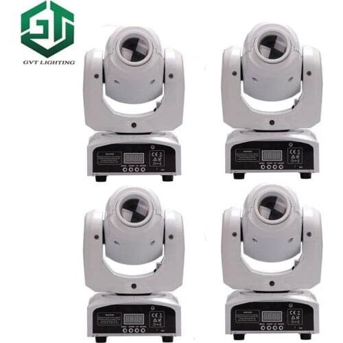 4pcs/lot white shell moving 60W LED Moving Head gobo Light led dmx 512 control mini dj disco white color moving heads 60w