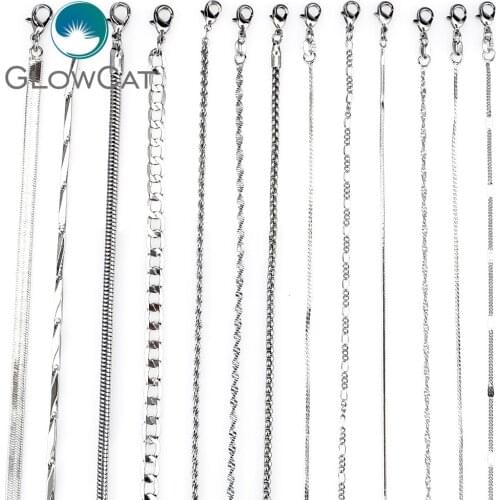 5x/lot More Choice More Style Silver Color Copper Chain Necklace Link Jewelry Making