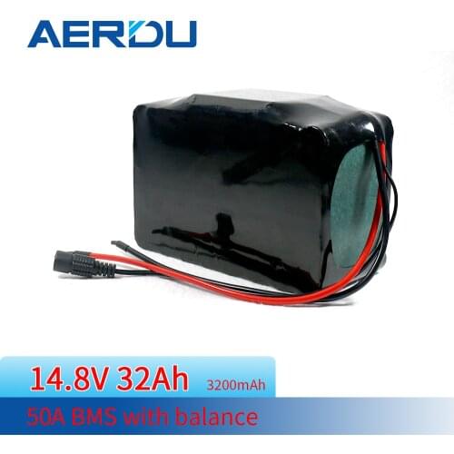 AERDU 14.8V 4S10P 32Ah 50A BMS 18650 rechargable lithium battery pack for electric scooters ebike motorcycle 3200mAh 560W 500W