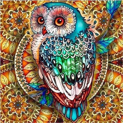 Full Square Diamond Embroide Owl 5D DIY Diamond Painting Animal Cross stitc Mosaic Picture of Rhinestone Christmas Home Decor