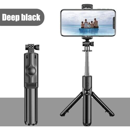 Bluetooth-compatible Selfie Stick Detachable Clip Horizontal and Vertical Tripod Selfie Stick Mobile Phone Bracket Photograph