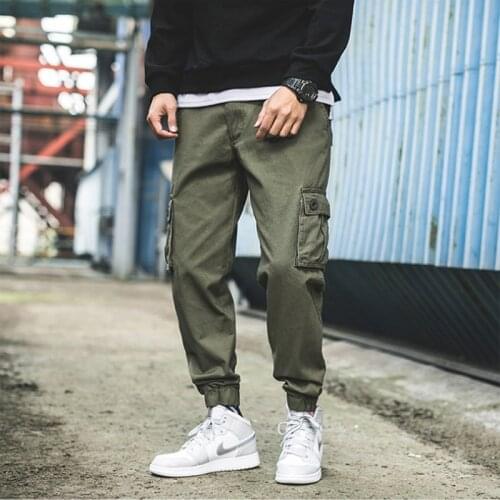 2021 Streetwear Joggers Men Militaire Cargo Pants Spring Autumn Mens Hip Hop Clothing Both Side Symmetrical Pockets Decoration