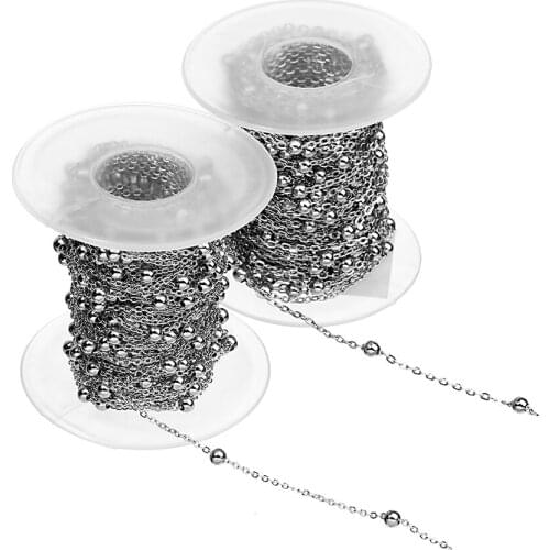 10yard/roll Ball Beads Chain Stainless Steel Necklace Bead Chains Necklaces For Women Men Jewellry Making Findings