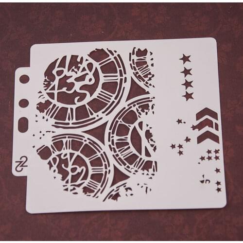 Clock Layering Stencils graffiti hand copied board hollowed out photo album graphic spray painting tool
