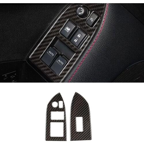 For Toyota 86 Subaru BRZ 2013 2014 2015 2016 2017 LHD/RHD 2pcs Carbon Fiber Window Lift Switch Button Mouldings Cover Trim