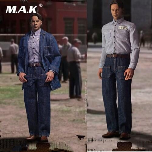 In stock DAFTOYS 1/6 scale action figure Andy Denim suit Shirt with head carving set fit 12 inch male figure body
