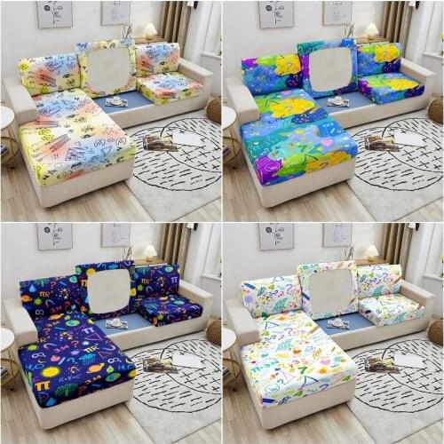 Mathematics Elastic Sofa Seat Cushion Cover Sectional Spandex Couch Cover Corner Sofa Seat Cover 1-4 Seat for Living Room