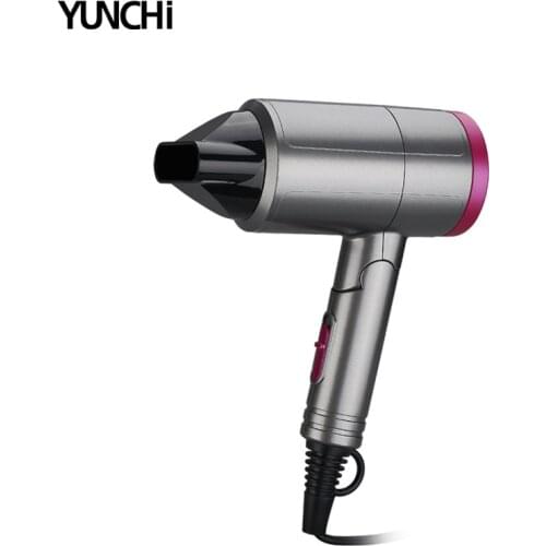 Hair Dryer Anion Hair Dryer Aluminum Alloy Body Anti-Hot Innovative Diversion Design 1.8m Long Wire Folding Portable Dryer