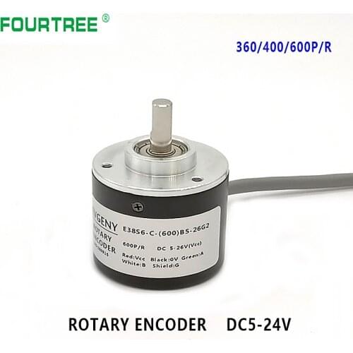 Incremental Rotary Encoder DC 5-24V 360/400/600 P/R Photoelectric Proximity Sensor AB Two Phases 6mm Shaft +Coupling