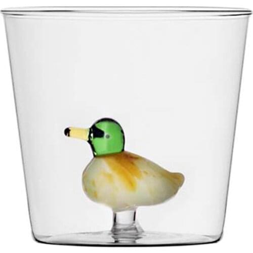 Creative Glass Mug Duck Cup Household Glass Transparent Cup Rabbit Water Mug