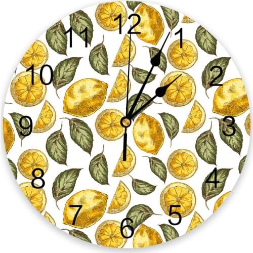 Lemon Graffiti Texture Wall Clock For Modern Home Decoration Teen Room Living Room Needle Hanging Watch Table Clock