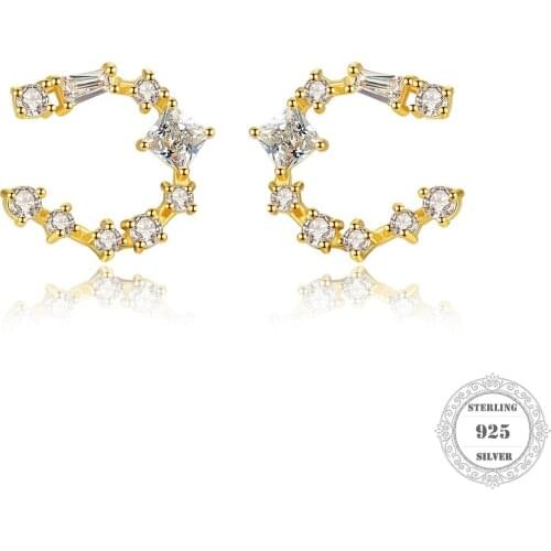 Small Latter C Pave Stud Earrings,Thomas Style Fashion Autumn Jewerly For Women,2020Ts Gift In 925 Sterling Silver,Super Deals