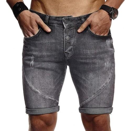 Mens denim shorts casual temperament 2021Denim Shorts Ripped Skin-friendly Polyester Summer Mens Short Pants for Daily Wear
