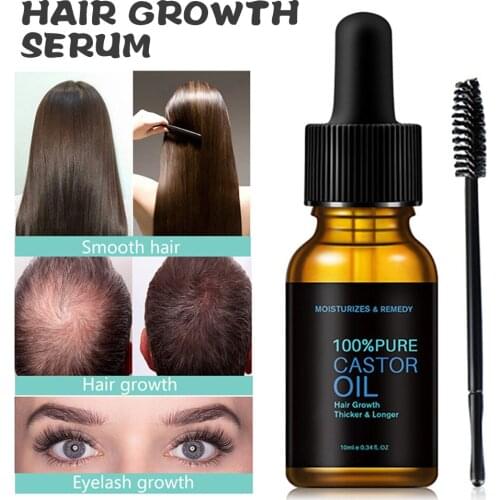 High Quality 100% Castor Oil Eyelash Nourishing Essential Oil with Brush Stimulate Growth for Eyelashes Eyebrows Hair