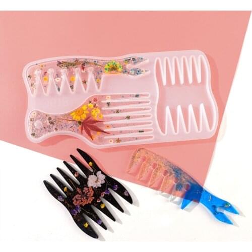 Resin Comb Mold Hair Stick Silicone Mold Salon Barber African Hair Comb Mold is Suitable for Diy Epoxy Casting