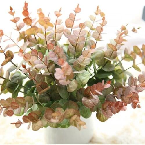 Pink Artificial Plant For Floral Decoration Small Flower Wall Simulation Flower Eucalyptus Money Sheet