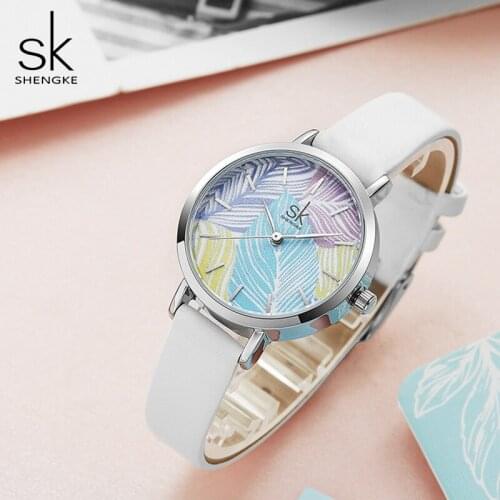 Shengke Watches Women Brand Ladies Fashion Leather Watches Reloj Mujer 2020 SK Creative Quartz Watch Best Gifts For Women #K8057