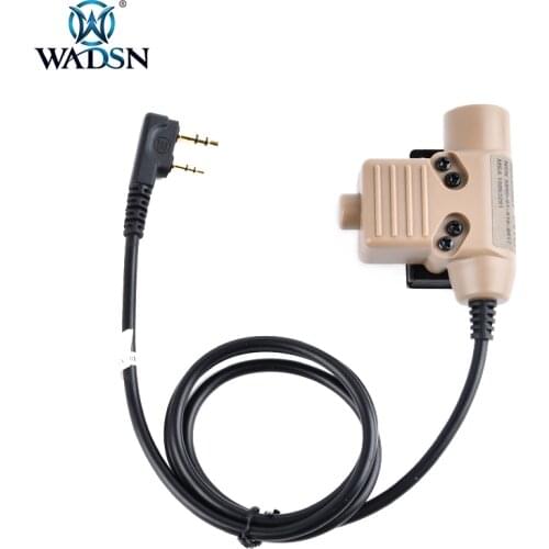 WADSN Tactical U94 Headset PTT For Motolora Talkabout 2way Kenwood ICOM Midland Radio 7.0 Cable Plug Military Headset Adapterptt