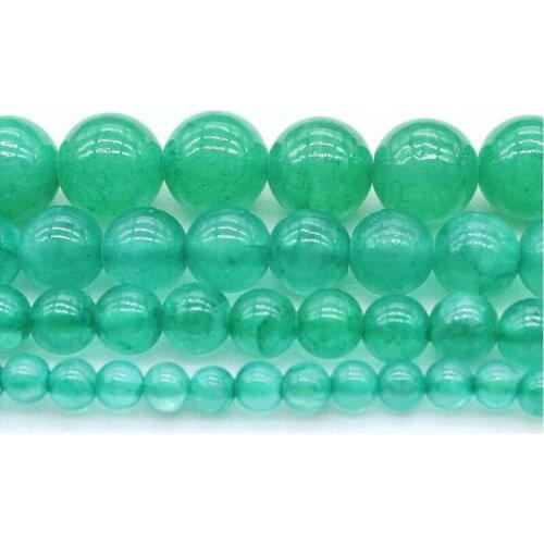 Dark Green Chalcedony Jades Gem Beads Natural Round Stone Beads for Jewelry Making DIY Bracelet Necklace 4mm 6mm 8mm 10mm