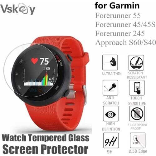 100PCS Tempered Glass For Garmin Forerunner 45s Smart Watch Screen Protector Forerunner 45 D35mm Protective Film