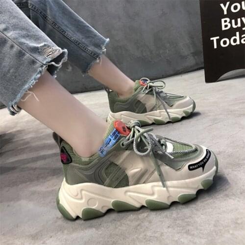 Fashion Sneakers Woman Yellow Chunky Casual Shoes Platform Designers Female Mesh Women Vulcanized Shoes 2021 Trainers