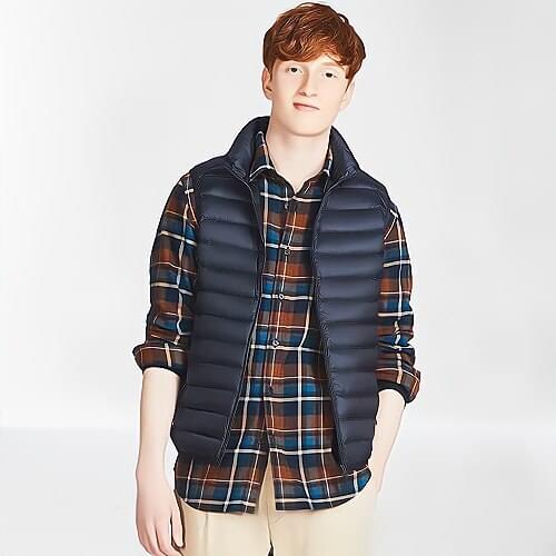 Men Sleeveless Warm Vest Ultra Light Down Vest Man Winter Solid Sleeveless Jacket Mens Lightweight Waterproof Male Vests