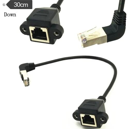 1FT RJ45 Male to Female Screw panel mount Ethernet LAN Network extension Cable