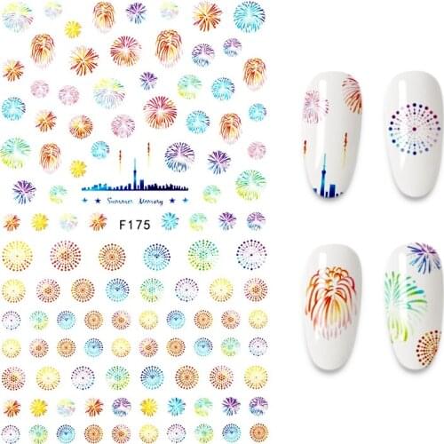 2021 nail stickers retro letter nail stickers portrait feather firework love petals water ripple decoration