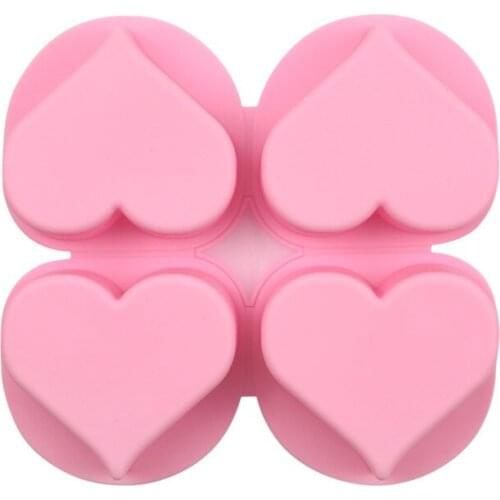 4-hole love heart Silicone mold Cake pudding mold DIY creative household ice tray soap mold kitchen baking tools