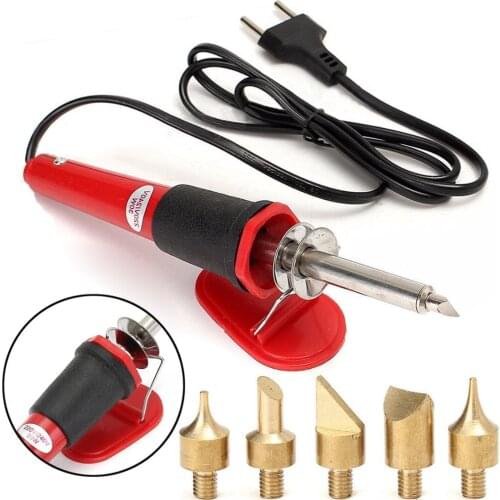7pcs/set Profesional Woodburning Pen Set Mayitr Electric Soldering Iron Engraving Pen Kit 220-240V 30W
