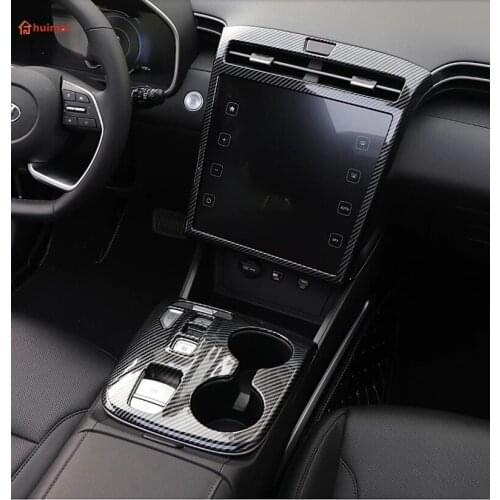 Car Garnish Accessories Center Console Navigation Screen Frame Panel Cover Trim for Hyundai Tucson 2021 2022