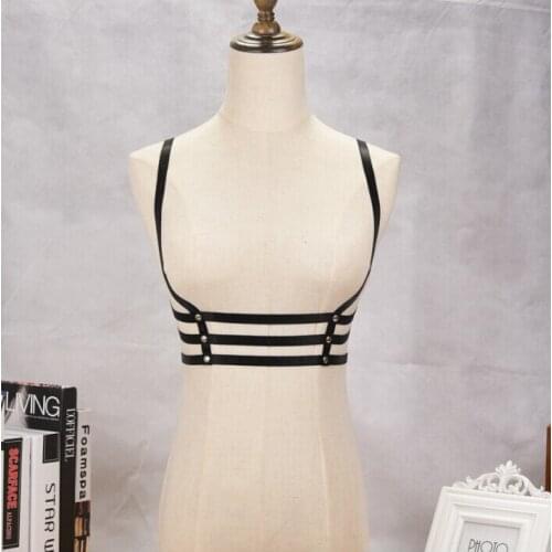 Body Harness Bandage Girl Elastic Bra Straps Cross Bra Crop Top Hollow Out Unlined Bandage Bra Underwear B0319