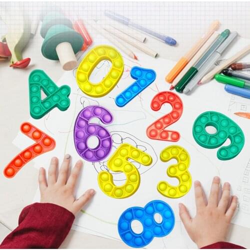 Number Math Toys Creative Push Bubble Sensory Toys Squeeze Decompression Educational Toys For Kids