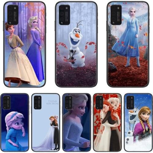 Disney Frozen Princess Elsa Anna Clear Phone Case For Huawei Honor 10 20 30 9 X Pro Lite V 5G RU Black Etui Coque Hoesjes Comic