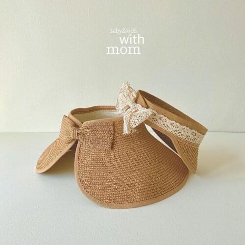 2021 Summer New Bow Parent-Child Visor Straw Hat