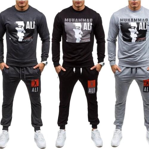 2 Pieces Sets Tracksuit Men New Brand Autumn Winter Hooded Sweatshirt + Pants Male Stripe Patchwork Hoodies Bigsweety