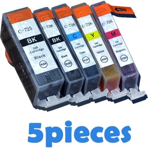 2020 new 5pcs For canon PGI 725 CLI726 ink cartridges For canon IP4870 IP4970 IX6560 MG5170 MG5270 MG5370 MG6170 MG6270 printers