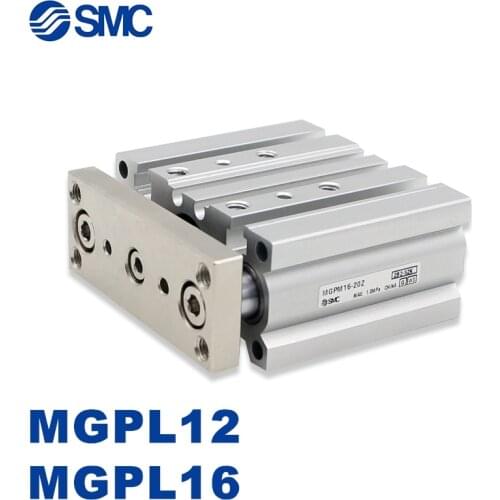 MGPL New SMC MGPL12 MGPL16 Stroke 10-150mm Ball Bushing Compact Guide Cylinder Thin Three Axis Rod Air Pneumatic