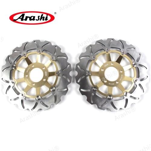 ARASHI For SUZUKI GSX R 750 1989 1990 1991 1992 1993 1994 1995 CNC Front Brake Rotors Brake Disc GSXR 750 GSXR750 Aluminum Gold