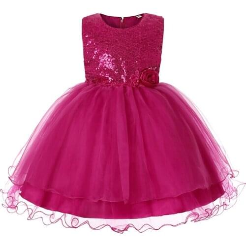 Teenagers Christmas Dress Kids Dresses For Girls Wedding Clothes Children Soild Sequined Princess Gown dress 4 6 8 10 12 14 16Yr