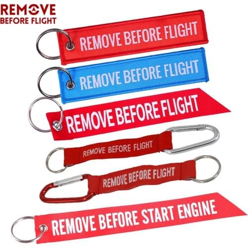 Remove Before Flight Key Chain Red Keychain Woven Letter Keyring Jewelry Aviation Tags OEM Key Chains Safety Tag 3 PCS/LOT