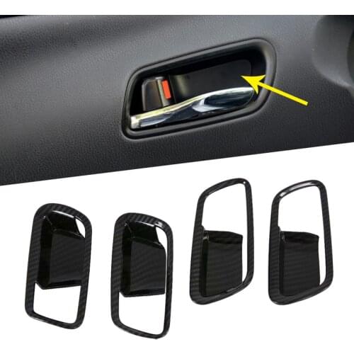 For Toyota Prius 2019 2020 LHD Hatchback ABS Carbon Fiber Interior Inner Door Handle Bowl Catch Cover Trims Frame Decoration