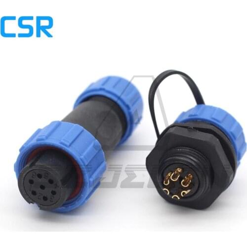 SP13 Waterproof Connector 6pin, IP68, Electric vehicle power cable 6pin connector plug and socket IP68