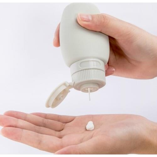 Japanese 60ml/ 80ml Empty Silicone Travel Packing Press Bottle for Lotion Shampoo Bath Container Portable Bottle Soap Dispensers