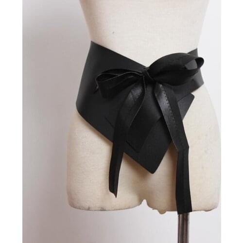 Womens runway fashion pu leather Cummerbunds female Dress Corsets Waistband Belts decoration wide belt R2253