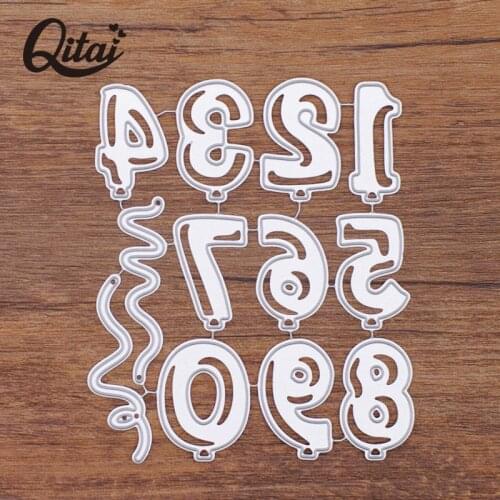 QITAI 1pc 0-9 number Metal Cutting Dies Stencil DIY Scrapbooking Embossing Card Craft die cutter Stencils kids handmade D277