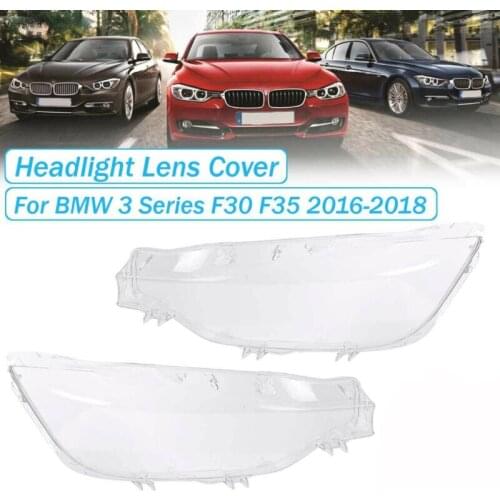 1 Pair LED Headlight Headlamp Lens Cover For BMW F30 F31 3 Series 2016 2017 2018