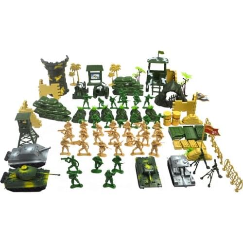 100pcs Army Play Set Soldier Figures Model Military Sandbox Game Fun Toys Birthday Gift for Children Kids Toddler
