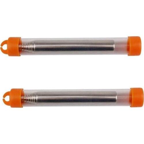 2 Pack Collapsible Stainless Steel Campfire Tool Pocket Camping Survival Blow Fire Tube